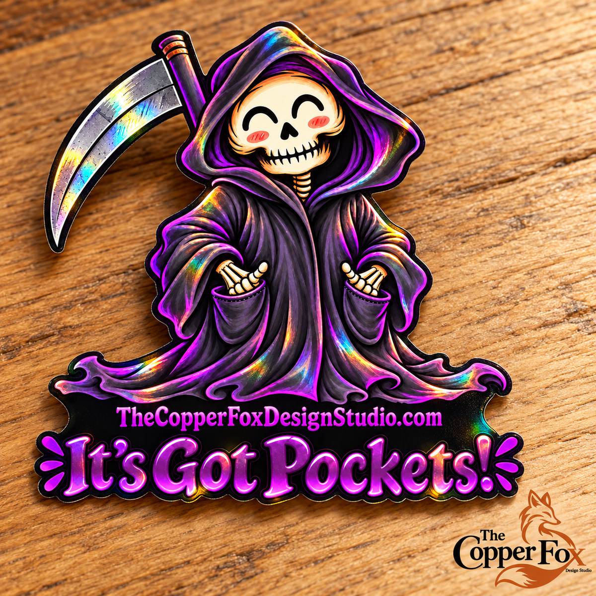 It’s Got Pockets! — Grim Reaper Sticker