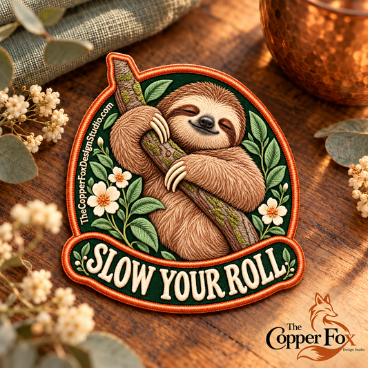Slow Your Roll Sloth — Fabric Sticker