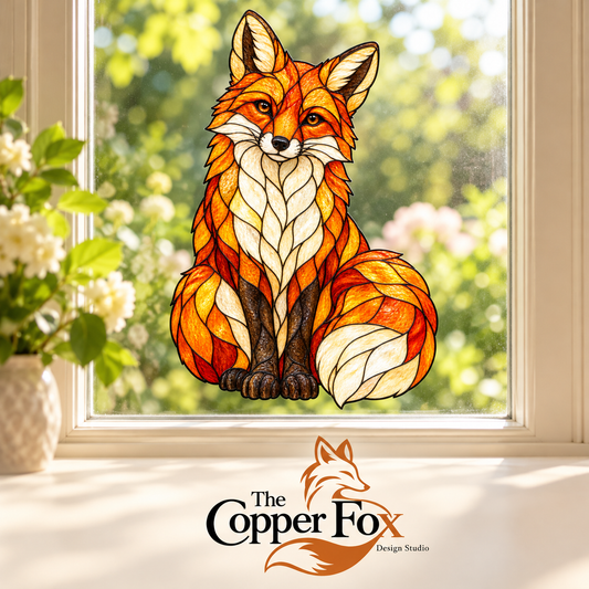Amber Fox — Stained Glass Vinyl Decal