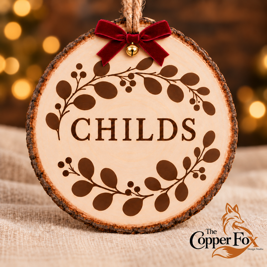 Personalized Foliage Wood Ornament