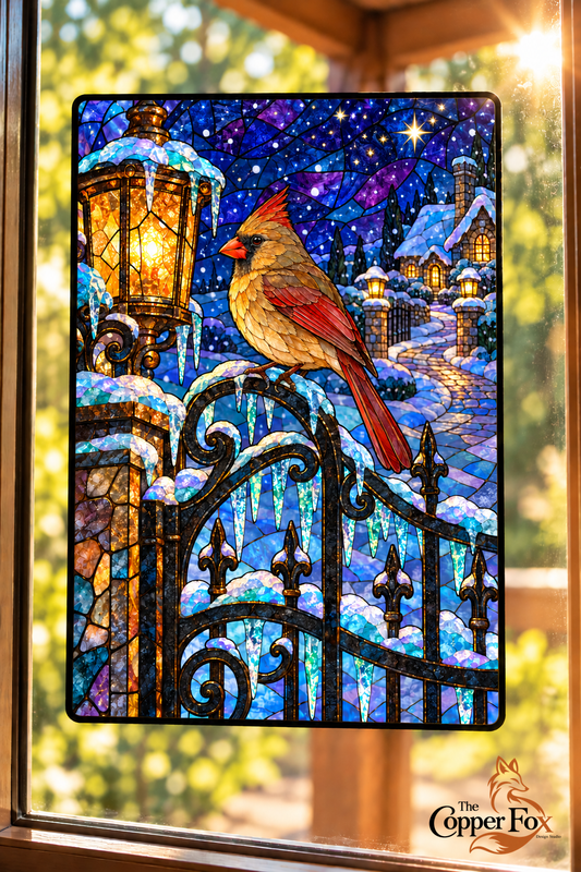 Lanternlight Serenade — Stained Glass Vinyl Decal